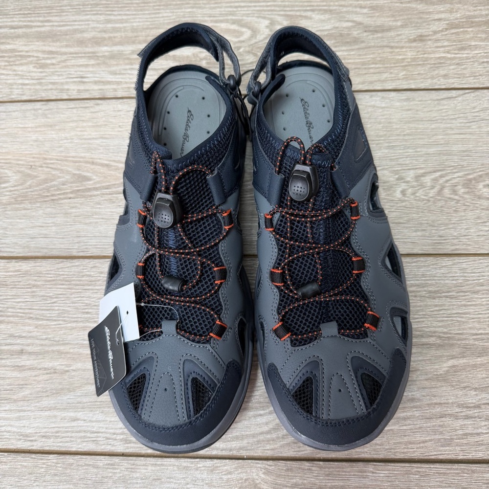 Eddie Bauer Gray Lake Trail Bungee Lace Lightweight Water Sandals Mens Size 12 - Picture 6 of 10